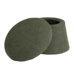 Drak Green Boucle Mushroom Storage Ottoman