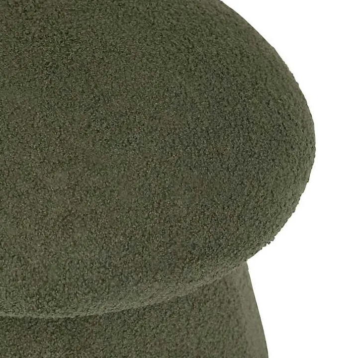 Drak Green Boucle Mushroom Storage Ottoman