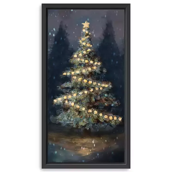 Dreamy Christmas Tree Framed Canvas Art, 22x42 in.