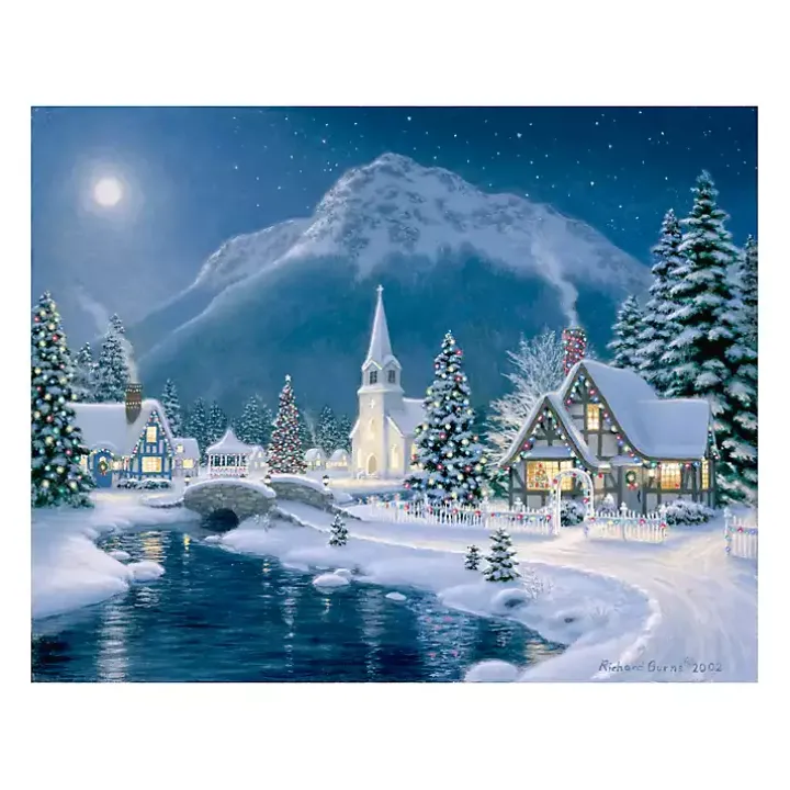 Dreamy Christmas Village Canvas Art Print