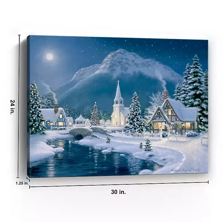 Dreamy Christmas Village Canvas Art Print