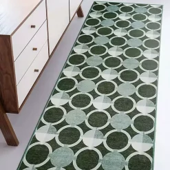 Dula Sage Green Washable Runner, 2x7