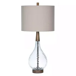 Dusty Gray Blue Nora Glass Table Lamp