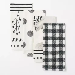 Easter Black and White Tea Towels, Set of 4
