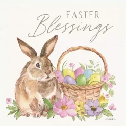 Easter Blessings Bunny Framed Canvas Art Print