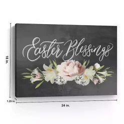 Easter Blessings Floral Chalk Canvas Art Print