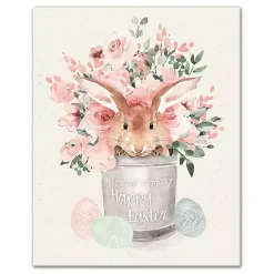 Easter Bunny Bucket Canvas Art Print
