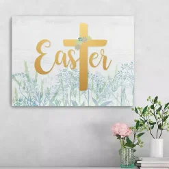 Easter Cross Wildflower Canvas Art Print, 18x24