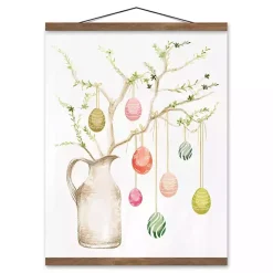 Easter Egg Tree Teak Hanging Canvas Art Print