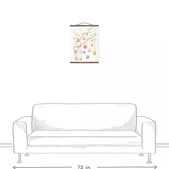 Easter Egg Tree Teak Hanging Canvas Art Print