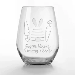 Easter Wishes Engraved 2-pc. Wine Glass Set
