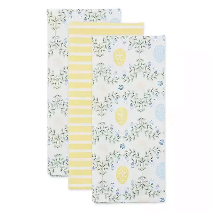 Eggs and Greenery Kitchen Towels, Set of 3