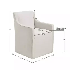 Elaine Cream Upholstered Skirted Dining Chair