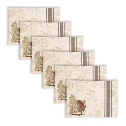 Elegant Turkey Harvest Placemats, Set of 6