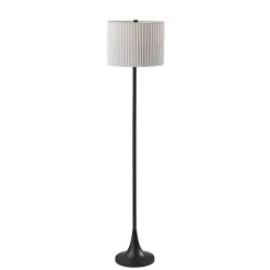 Eli Black Pleated Shade Floor Lamp