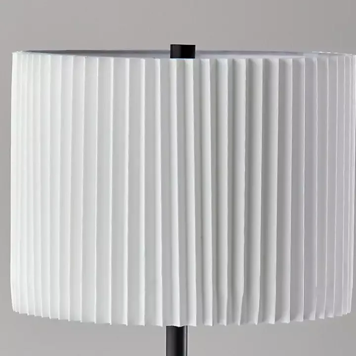 Eli Black Pleated Shade Floor Lamp