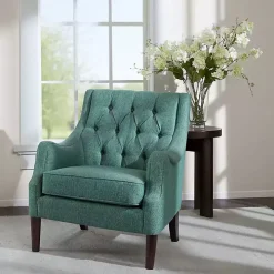 Elle Tufted Teal Accent Chair