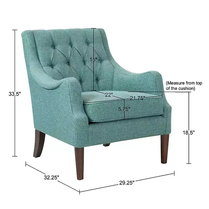 Elle Tufted Teal Accent Chair