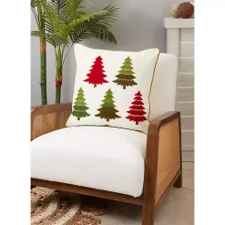 Embroidered Christmas Trees Pillow