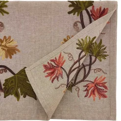Embroidered Fall Leaf Border Table Runner