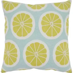 Embroidered Fruity Citrus Pillow