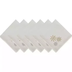 Embroidered Sparkle Snowflakes Napkins, Set of 6