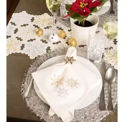 Embroidered Sparkle Snowflakes Napkins, Set of 6