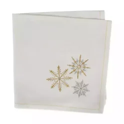 Embroidered Sparkle Snowflakes Napkins, Set of 6