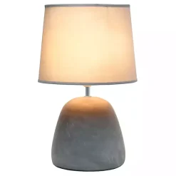 Emma Concrete Table Lamp with Gray Shade