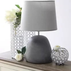 Emma Concrete Table Lamp with Gray Shade