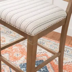Emma Gray Bar Stool with Nailhead Trim