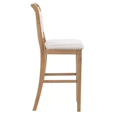 Emma Gray Bar Stool with Nailhead Trim