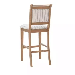 Emma Gray Bar Stool with Nailhead Trim