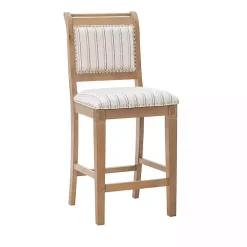 Emma Gray Counter Stool with Nailhead Trim