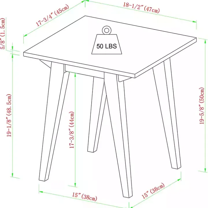 English Oak Wood Minimalist Accent Table