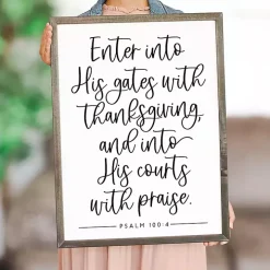 Enter His Gates Framed Wall Plaque