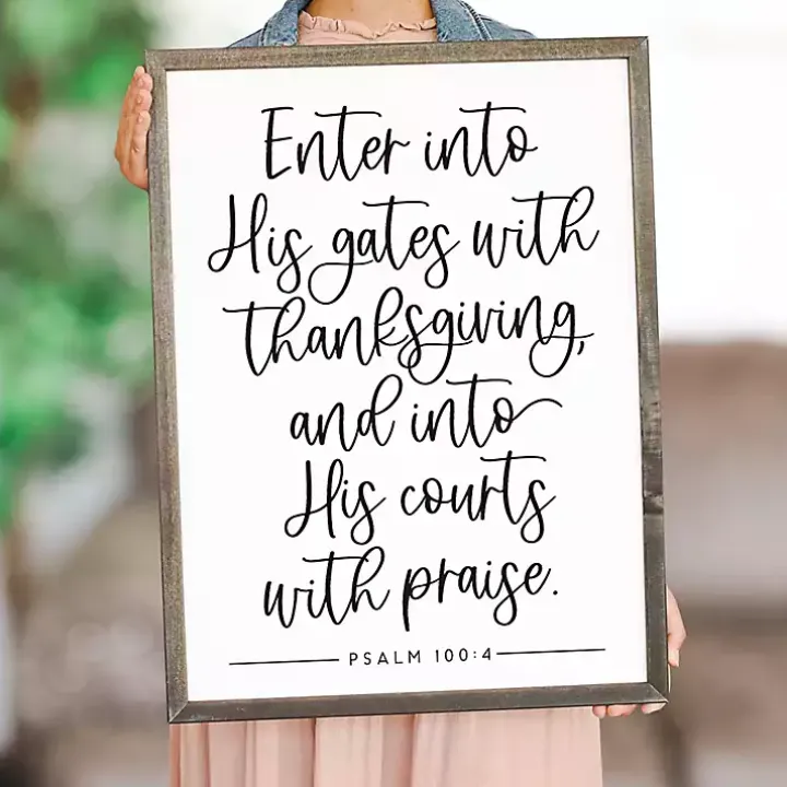 Enter His Gates Framed Wall Plaque