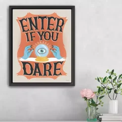 Enter If You Dare Framed Canvas Art Print
