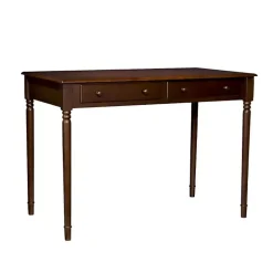 Espresso Classic 2-Drawer Wood Desk