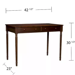 Espresso Classic 2-Drawer Wood Desk