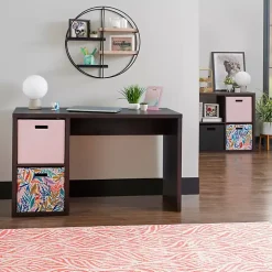 Espresso Cube Storage Wood Desk