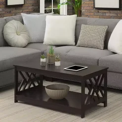Espresso Cut-Out Sides Coffee Table