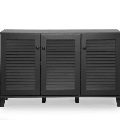 Espresso 3-Door Wood Cabinet