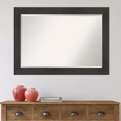 Espresso Plank Beveled Mirror