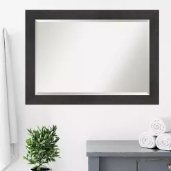 Espresso Plank Beveled Mirror