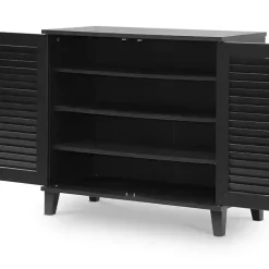 Espresso Shutter Door Wooden Cabinet