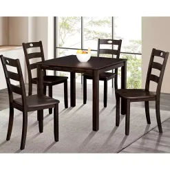 Espresso Wood Brooke 5-pc. Dining Furniture Set