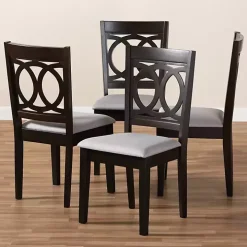 Espresso Wood Lenoir Dining Chairs, Set of 4