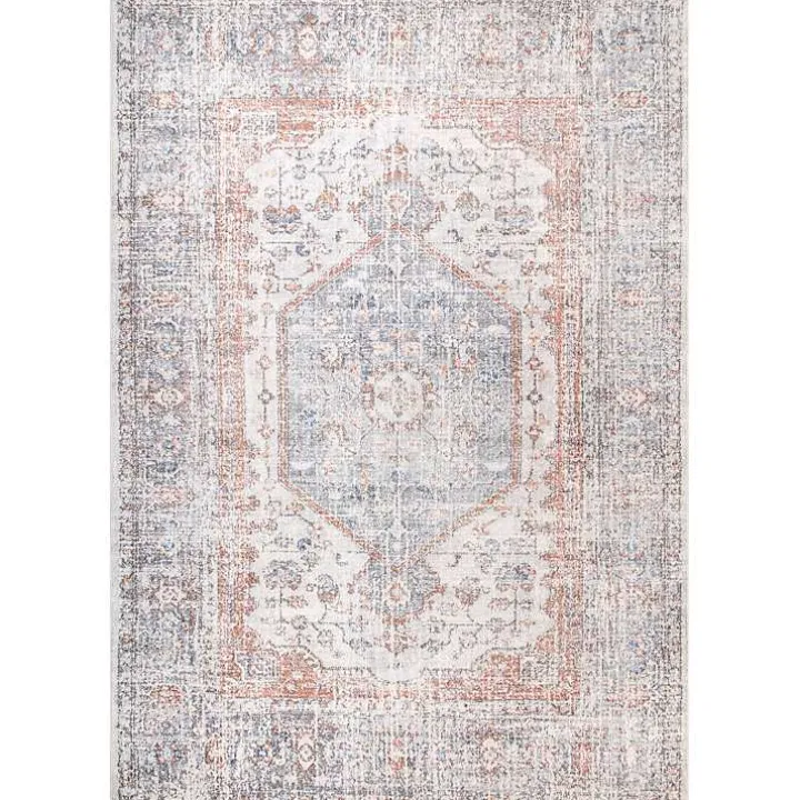 Etta Distressed Vintage Washable Area Rug, 5x8
