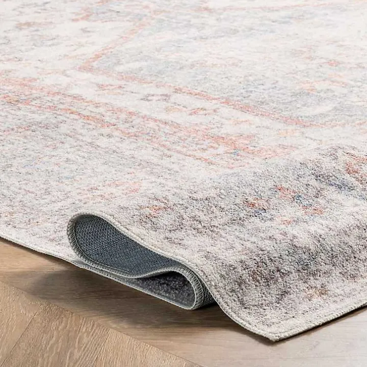 Etta Distressed Vintage Washable Area Rug, 5x8